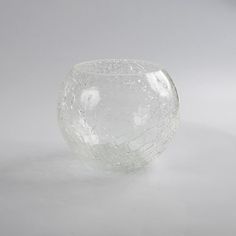 Ваза стеклянная для цветов NiNaGlass Кракле прозрачная 13,8 см