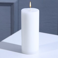 Свеча интерьерная Столбик, белая, 9 х 3.5 см No Brand