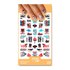 Наклейки для ногтей Pink Up Decor 2D переводные, 40, 3 г
