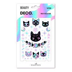 Переводное тату для тела Miami Tattoos Holographic Lunar Cats