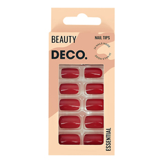 Накладные ногти Deco Essential со стикерами, scarlet, 24 шт.