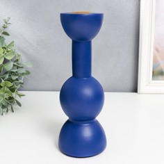 Подсвечник полистоун Финнмарк синий фиолет 20х7,5х7,5 см No Brand
