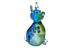 Статуэтка стеклянная Собака салатово-голубая 6x13,5x8 см Garda Decor