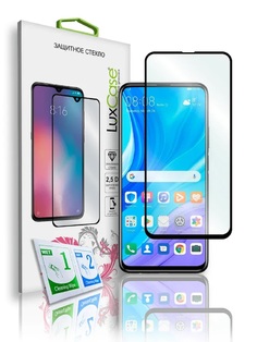 Защитное стекло LuxCase для Huawei Y9S, 2.5D, Полноклеевое, Черная рамка, 78322