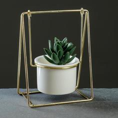 Кашпо на подставке Качели золот 16,5*12,5*8см Take It Easy