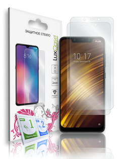Защитное стекло LuxCase для Xiaomi Pocophone F1, без рамки, Комплект 2 шт, 83095