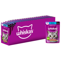 Корм влажный Whiskas полнорационный желе с лососем для взрослых кошек 28 штук по 75 г