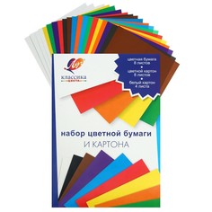 Набор для детского творчества А4, 8 л цветная бумага + 8 л цветной карт + 4 листа белый ка Луч