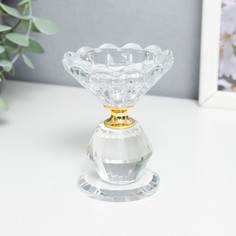 Подсвечник стекло на 1 свечу Распустившийся бутон 9х7х7 см No Brand
