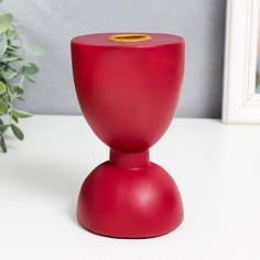 Подсвечник полистоун Норланд красный 13х7,5х7,5 см No Brand
