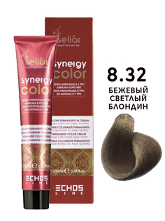 Крем-краска для волос Echos Line Seliar Synergy Color 8.32 бежевый светлый блондин, 100 мл