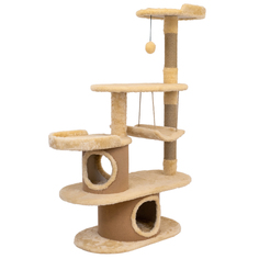 Когтеточка комплекс для для Мейн-кунов PetTails Страж, 159 х 120 х 47 см, бежевый