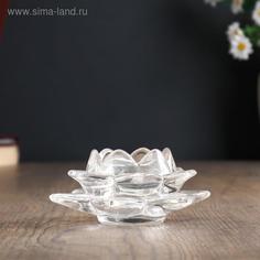 Подсвечник стекло Лотос 12х12х5,5 см No Brand
