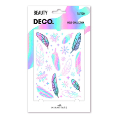 Переводное тату для тела Miami Tattoos Holographic Feathers