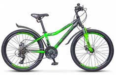Велосипед подростковый STELS Navigator 410 MD 21-sp 2022 12", черный/зеленый
