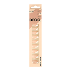 Набор накладных ногтей DECO. PASTEL POWER white french (24 шт + клеевые стикеры 24 шт)