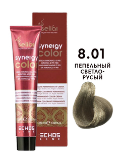 Крем-краска для волос Echos Line Seliar Synergy Color, 8.01 пепельный светло-русый, 100 мл