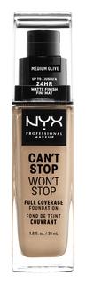 Тональная основа NYX Professional MakeUp Cant Stop Wont Stop, 09 Medium Olive, 30 мл