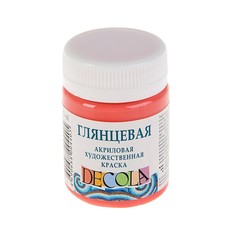 Краска акриловая Decola, 50 мл, коралловая, Shine, глянцевая Невская палитра