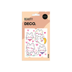 Переводное тату для тела Deco Kawaii Collection by Miami tattoos Pretty Kitty