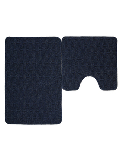 Набор ковриков для ванной Kamalak tekstil ECO синий 50х50 и 50х80 арт. УКВ-10135