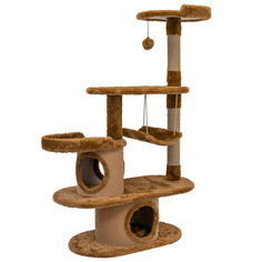 Когтеточка комплекс для Мейн-кунов PetTails Страж, 159 х 120 х 47 см, коричневый