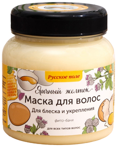 Маска серии "Русское Поле" для блеска и укрепления волос фито баня Яичный Желток, 280 мл