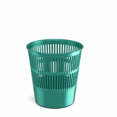 Корзина для бумаг и мусора ErichKrause Ice Metallic, 9 литров зеленый металлик