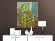 Картина на холсте репродукция Ван Гога "Стул Винсента с трубкой" 35х45 см Первое ателье