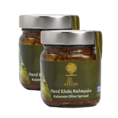 Натуральная паста из оливок сорта Каламон высшего качества Ellive 200 г - 2 штуки