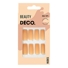 Накладные ногти Deco Nudes со стикерами, cinnamon square, 24 шт.