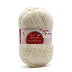 Пряжа из Троицка Подмосковная 100 г, 250 м (шерсть, акрил) (01 белый), 10 мотков