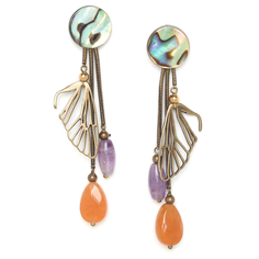 Серьги из бижутерного сплава с авантюрином/аметистом Nature Bijoux NB20.2-12-75152