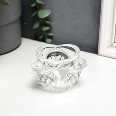 Подсвечник стекло на 1 свечу Бутон прозрачный 5х6,8х6,8 см No Brand