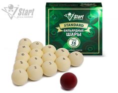 Шары для бильярда Start Billiards Standard 60 мм., для русской пирамиды, 15 шаров и биток