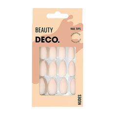 Набор накладных ногтей DECO. NUDES milk almond (24 шт + клеевые стикеры 24 шт)