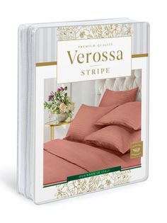 Комплект постельного белья Verossa Stripe Rouge полутораспальный страйп-сатин розовый