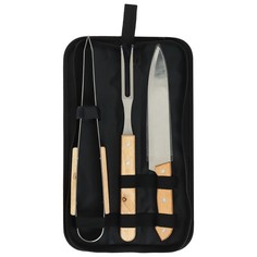 Набор для барбекю (нож,вилка,щипцы) 33 см 7474649 Maclay