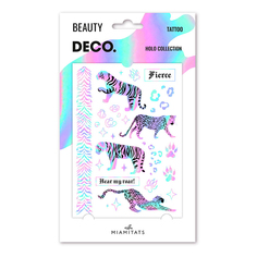 Переводное тату для тела Miami Tattoos Holographic Tiger