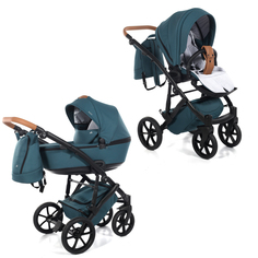 Коляска 2 в 1 Junama DIAMOND SPACE JS-03 зеленый/черная рама
