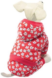 Комбинезон для собак Triol Цветочная поляна с капюшоном красный р XXL