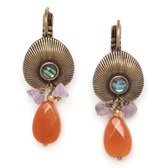 Серьги из бижутерного сплава с авантюрином/аметистом Nature Bijoux NB20.2-12-75155