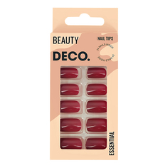 Накладные ногти Deco Essential со стикерами, sangria, 24 шт.