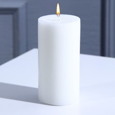 Свеча интерьерная Столбик, белая, 9 х 4,5 см No Brand