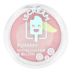 Хайлайтер-румяна Iscream Yummy 2в1, 01 peach speech, 43 г