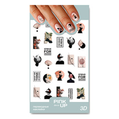 Наклейки для ногтей Pink Up Decor 3D переводные, 51