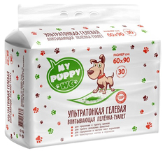 Пеленка-туалет My Puppy WC впитывающая одноразовая ультратонкая гелевая, 60 x 90 см, 30 шт