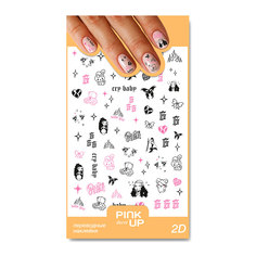 Наклейки для ногтей Pink Up Decor 2D переводные, тон 50