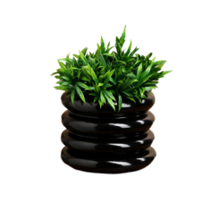 Горшок для цветов "Кольцо", черный, глянец, керамика, 3.2 л Sima Land