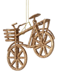 Подвесное украшение новогоднее Magic Time Велосипед золотое 12,5 x 3 x 8,5 см